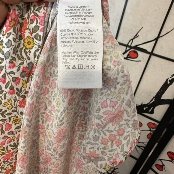 J. CREW Gwyneth Cupro Blend Slip Dress Scattered Blooms Size 10P Beach Travel - Picture 9 of 10